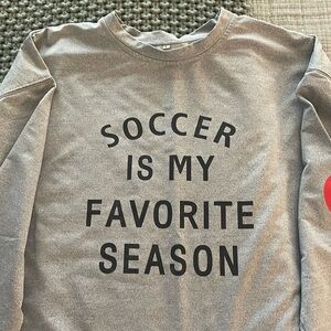 Gray Graphic Sweatshirt - Soccer Theme
